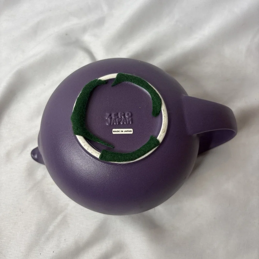 Zero Japan Ceramic Universal Teapot Purple Matte Finish Stainless Steel Lid Read